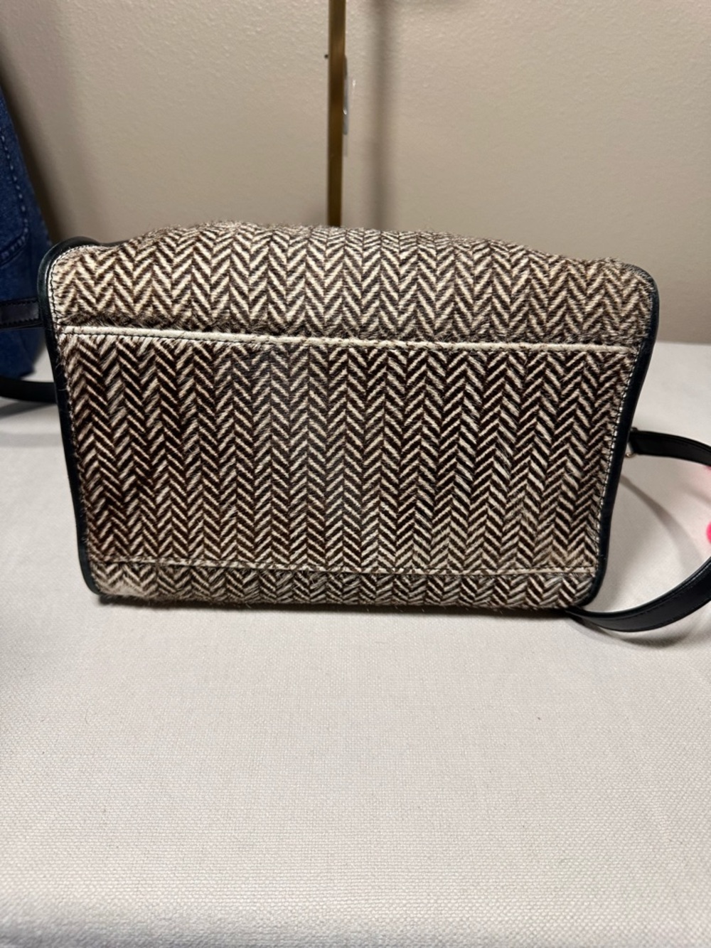 See By Chloé “April” Brown & Black Herringbone Calf Hair Satchel and Dusty - Picture 9 of 15